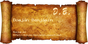 Domján Benjámin névjegykártya